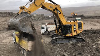 Caterpillar 6015B Excavator Loading Trucks Non Stop For 3 Hours  Mega Machines Movie [upl. by Belda571]