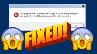 How To Fix MSVCP110dll Error in Windows 10 In 2021  MSVCP110dll Not Found  MSVCP110dll Missing [upl. by Anileme]