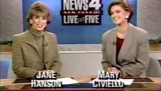 WNBC NY LIVE AT FIVE PROMOS93094Jane Hanson Mary Civiello [upl. by Dulcine348]