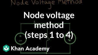 Node voltage method steps 1 to 4  Circuit analysis  Electrical engineering  Khan Academy [upl. by Mathur963]