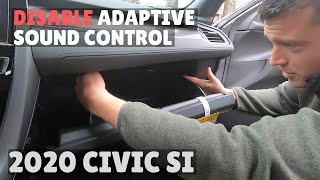 How to Disable FAKE SOUND Adaptive Sound Control on the 2020 Honda Civic Si [upl. by Harim227]