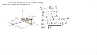 Determine the moment of force F about point O [upl. by Anizor]