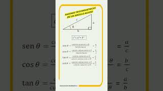 RAZONES TRIGONOMETRICAS DE UN ANGULO AGUDO matemáticas trigonometría razonestrigonometricas [upl. by Miru]