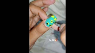 🌼 Easy Nail Art Design 💅🏻 at home 🌼nailsart 💙💛🖤🌻ytshorts [upl. by Desirae]