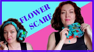 Breathtaking SCARF FLOWER EASY tutorial and 4 WAYS to wear it [upl. by Linnea473]