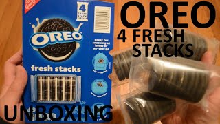 Unboxing Oreo 4 Fresh Stacks Chocolate Sandwich Cookies [upl. by Yeargain]