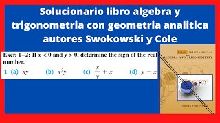 Ejercicio 1 resuelto libro algebra y trigonometria con geometria analitica 12 edición Swokoski Cole [upl. by Bose]