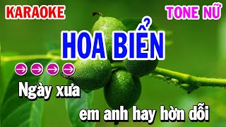 Karaoke Hoa Biển Tone Nữ  Beat Phối Mới  Huỳnh Lê [upl. by Agon743]