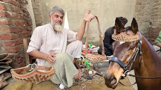 How A Old Man Made Incredible Leather Horse Headstall on Road Side [upl. by Amalbergas873]