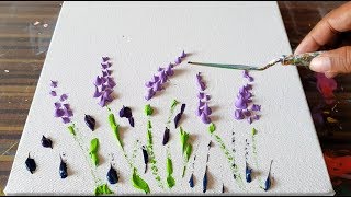 Lavender Field  Simple Floral  Abstract Painting Demonstration  Project 365 days  Day 0362 [upl. by Athalee]