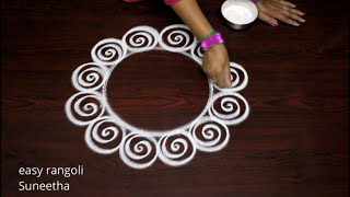 New year 2020 kolam designs  Easy n Simple rangoli by Suneetha  Sankranthi amp pongal muggulu [upl. by Munroe]