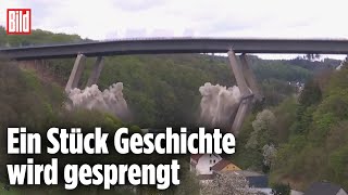 Sprengung der Autobahnbrücke A45 Lüdenscheid  Talbrücke Rahmede [upl. by Aivat]