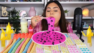 i Tried ASMR Eating BOBA SLIME BOBA JELLY TIKTOK JELLO MUKBANG 먹방 [upl. by Ahseikram140]