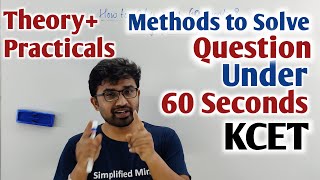 How to solve Questions under 60 seconds in KCET [upl. by Notna585]