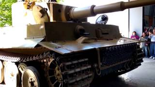 Tiger 131 start up and drive off Tiger Day 2017  The Tank Museum [upl. by Ahsital477]