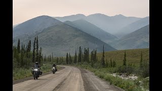 Traveling to Tuktoyaktuk on the Arctic Ocean by adventure motorcycle [upl. by Ynalem]