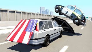 Crazy Police Chases 69  BeamNG Drive Crashes [upl. by Nuavahs]