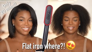 FAST SILK PRESS AT HOME ft Tymo Ring Plus Hair Straightening Brush  Tessa Stewart [upl. by Faye]