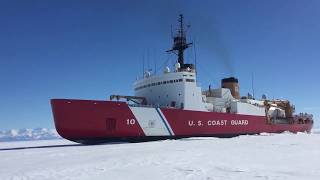 US Coast Guard Cutter Polar Star breaks ice supporting Operation Deep Freeze 2018 [upl. by Dedrick728]