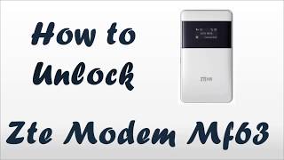 How to unlock ZTE model mf63 by code  All carrier [upl. by Yerag]