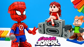 Spiderman Mod BoyFriend from game Friday Night Funkin with clay 🎤 FNF Game 🎤 Polymer Clay Tutorial [upl. by Lillian]