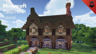 Minecraft How to Build a Medieval TavernInn Exterior Tutorial [upl. by Zobkiw]