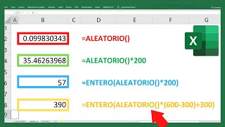 Como USAR CORRECTAMENTE la Función ALEATORIO en Excel 5 Ejemplos🤔 [upl. by Nile]