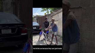 He hit the car because they saw gold inside funny 😂🤣😂 shorts comedy [upl. by Anazus]