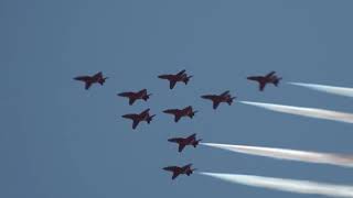 RAF Red Arrows with Spitfire at Spirit of St Louis air show 2019 [upl. by Resay]