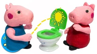 Peppa Pig PlayDoh StopMotion Toilet Training Peeing With Crying George [upl. by Etnuahs302]