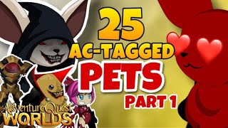 AQW  25 AWESOME ACTAGGED PETS  HOW TO GET THEM  NONMEMBER amp MEMBER PART 1 2021 [upl. by Richmond1]