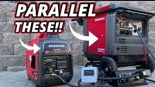 Paralleling TWO Different Generators Honda Eu3000is Honda Eu2200i [upl. by Ahsilav13]