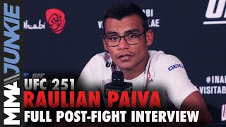 Raulian Paiva borrowed coaches after COVID19 ruled out corner  UFC 251 postfight interview [upl. by Gereld672]