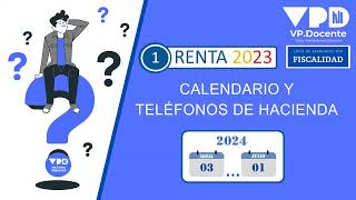 PLAZOS DECLARACIÓN EN 2024  RENTA 2023 1 [upl. by Lister]