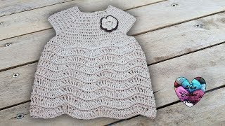 Robe point vagues relief crochet toutes tailles [upl. by Cilo930]