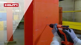 HOW TO fasten on steel with new generation Hilti XBTMR threaded stud [upl. by Esiuol]