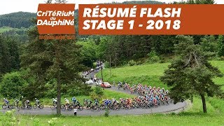 Résumé Flash  Étape 1 Valence  SaintJustSaintRambert  Critérium du Dauphiné 2018 [upl. by Reifnnej]