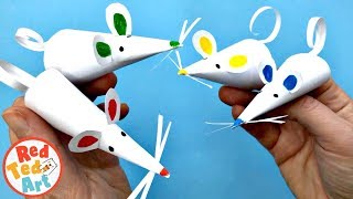 How to make a Paper Mouse Finger Puppet  Paper Mice Crafts [upl. by Nyrehtac]