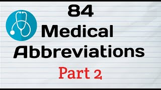 84 Medical abbreviations for nurses  Abbreviations  staff nurse exams [upl. by Adamson]