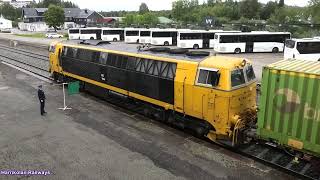 A passing freight train with engine trouble at Flisa Station in Norway [upl. by Reina]