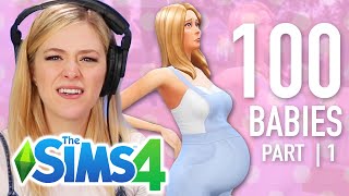 Single Girl Tries The 100 Baby Challenge In The Sims 4  Part 1 [upl. by Nessej568]