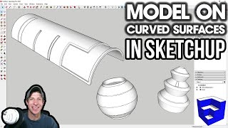 Modeling on CURVED SURFACES in SketchUp with Tools on Surface and Joint Push Pull [upl. by Aryas]