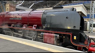 Duchess of Sutherland The Lindum Fayre at Kings Cross 3rd December 2022 4k [upl. by Xenos]