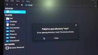 Kali Linux solve “root folder permission denied “ [upl. by Eidod]