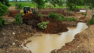 New Project  Big Bulldozer CAT D6R2 Use Powerful Pushing Claring The Soil Into Water FastActing [upl. by Assiran]