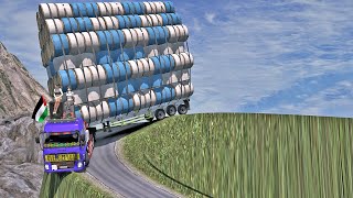 Overloaded Trailer  the most dangerous road  Euro Truck Simulator 2 [upl. by Holder323]