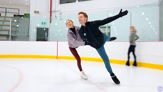 Madison Chock amp Evan Bates warming up at the Ice Academy of Montreal [upl. by Areem]