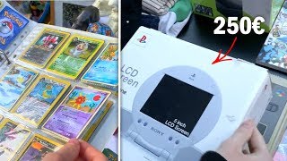 Schnäppchenjagt auf dem Flohmarkt Krasse Playstation und Vintage Karten [upl. by Nennarb]