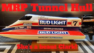 Vintage MRP Bud Light Tunnel Hull RC racing boat [upl. by Paymar245]