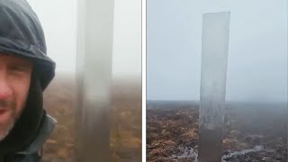 Mysterious 10Foot Silver Monolith Discovered in Wales [upl. by Nirrac379]